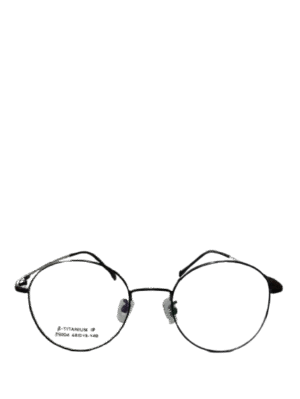 Frame Kacamata Round Metal – Hitam Vintage