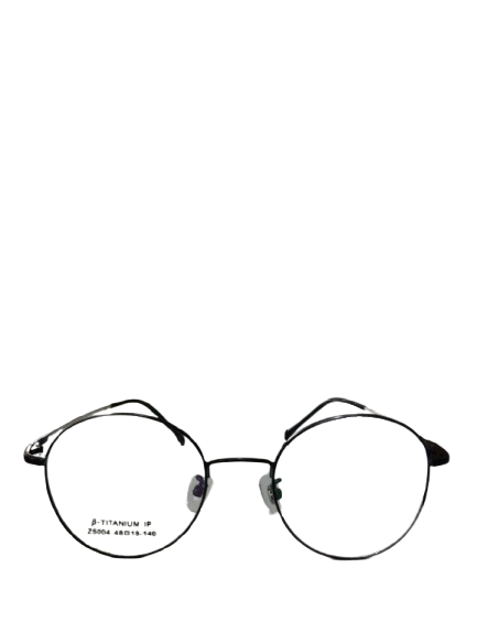 Frame Kacamata Round Metal – Hitam Vintage