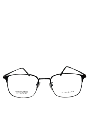 Frame kacamata hitam elegan model square dari Optik Pratomo, bahan metal ringan dan desain stylish.