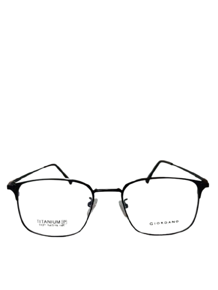 Frame kacamata hitam elegan model square dari Optik Pratomo, bahan metal ringan dan desain stylish.